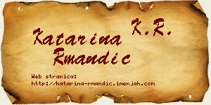 Katarina Rmandić vizit kartica